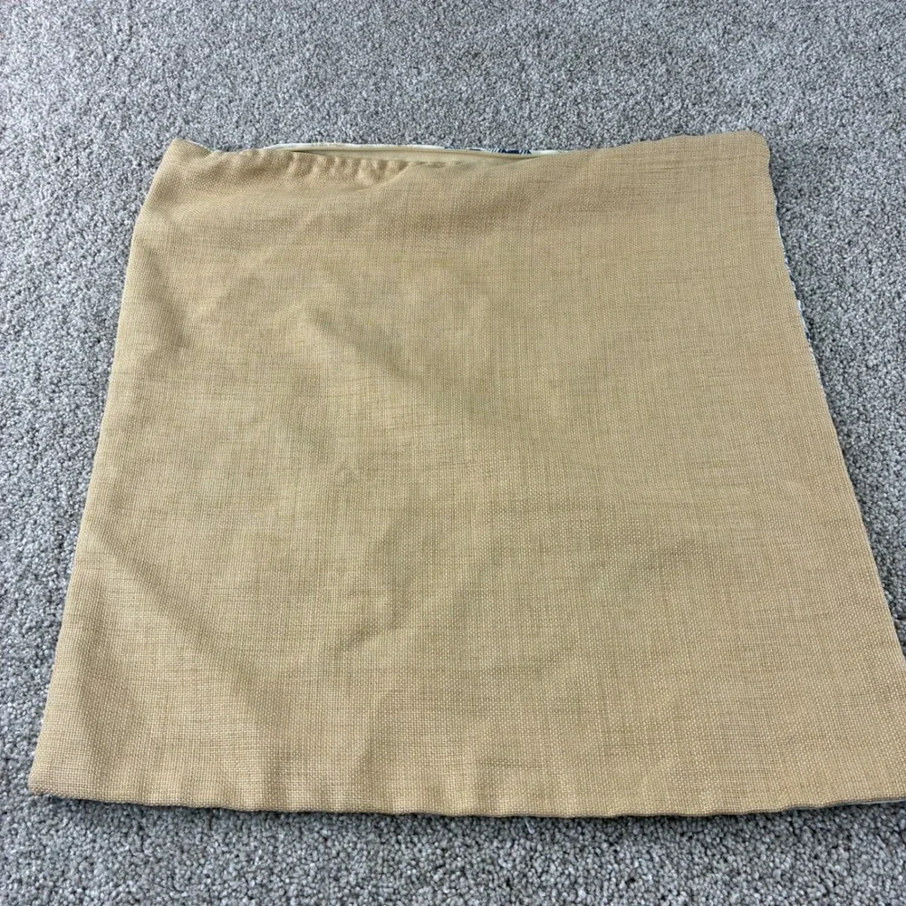 Seashell Coastal Pillow Covers 2 PC Square Nautical Blue Green Beige 18x18 Linen